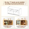 HollyHOME Small Bamboo Wall Mounted Kitchen Pantry Sideboard with 2