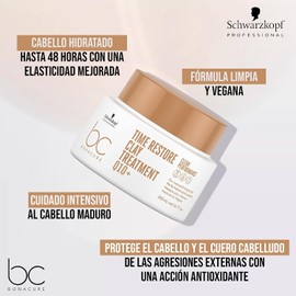 BONACURE - Time Restore Mascarilla Tratamiento de Arcila Q10+ 200 ml, Cuidado Intensivo del Cabello Maduro, Protege el Cabello y Cuero Cabelludo, Antienvejecimiento, Reactiva Cabello, Fórmula Vegana