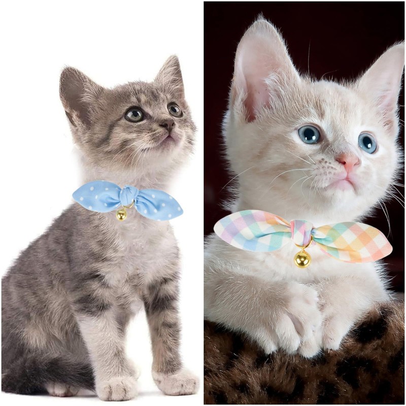 Petiry Cat Collar with Removable Bowtie,Cute Quick Release Kitten Collar