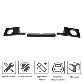 Qiosreui Front Bumper Lower Trim for Hummer H2 2003-2009, Front Bumper Grille Trim Panel, Front Bumper Fog Light Trim Panel,Front Fog Lamp Bezels Covers, ABS (Front Bumper Trim_Black)