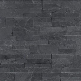 Midnight Ash Veneer Peel and Stick 6 in. x 22 in. Honed Slate Wall Tile - 5 Pack Set - 5 Sheets (6.9 sqft)