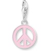 THOMAS SABO 925 Sterling Silver Pink Enamel Peace Sign Charm,