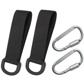 Velcro Webbing Clip Molle System Hook Hanging Strap Holder (BLACK x 2)