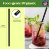 Glotoch Express 1000 PCS Individually Wrapped Black Plastic Straws, 10.25''