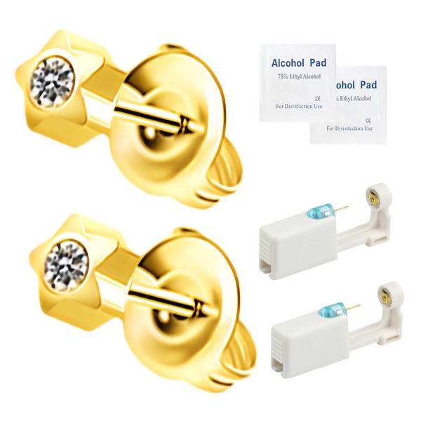 2Pcs Ear Piercing Kit - Self Disposable Piercing Gun Built-In