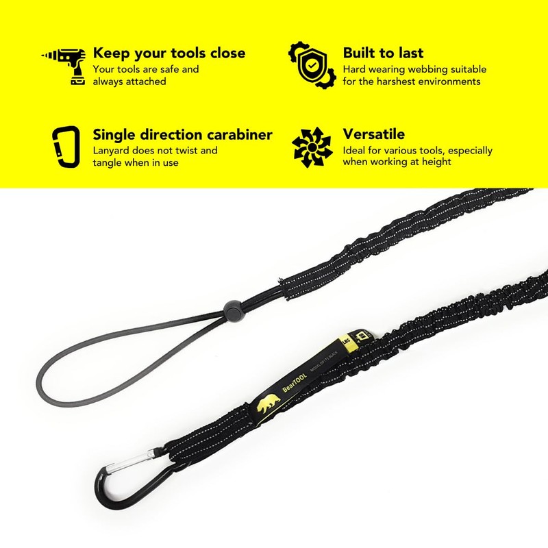 BearTOOLS Tool Lanyard with Standard Spring Carabiner and Adjustable Loop