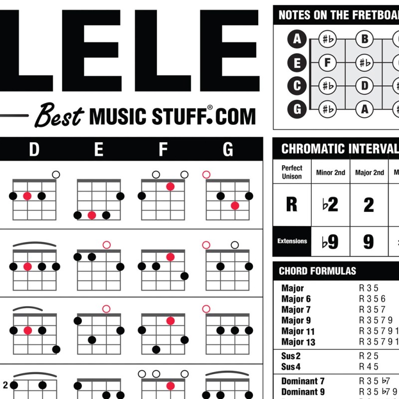 The Ultimate Ukulele Reference Poster 24"x36" • BestMusicStuff