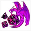 Pink Dice Dragon - d20 d10 d4 Bumper Sticker Window