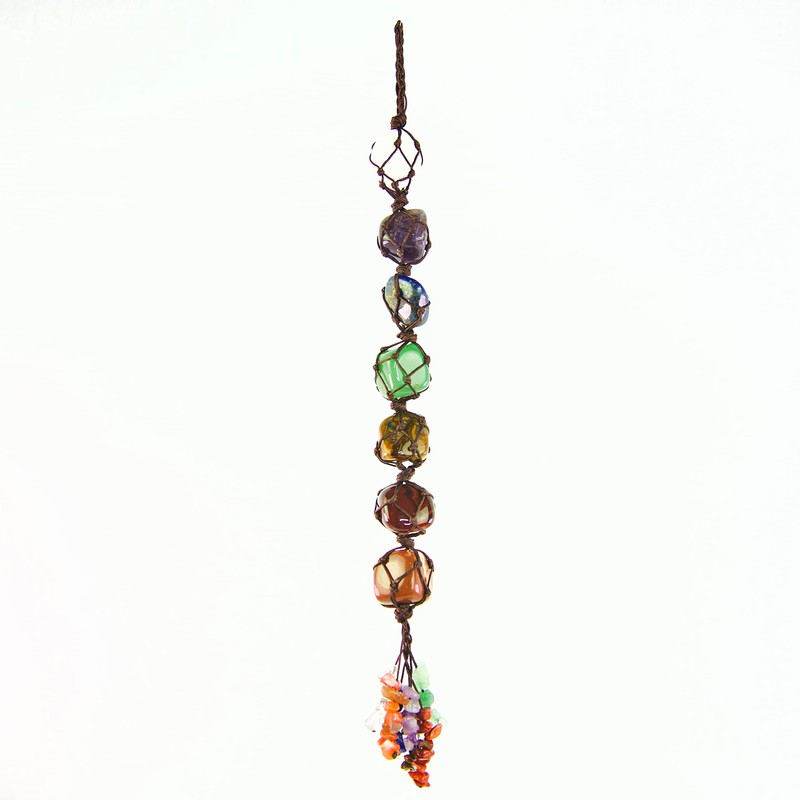 Nanalou 7チャクラストーン ヒーリングクリスタル ハンギングオーナメント (7チャクラストーン)