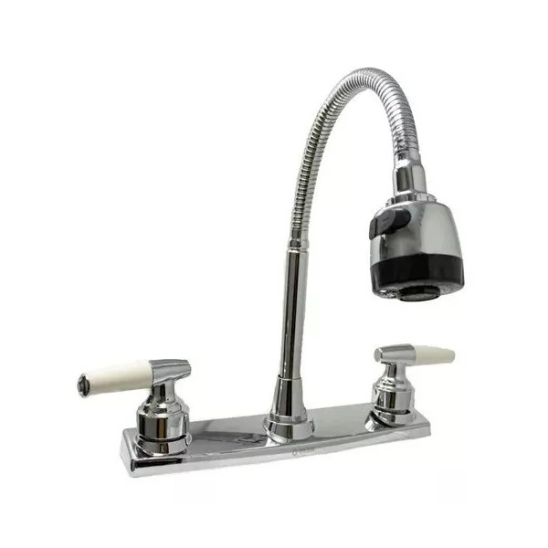 Meer Llave Mezcladora Fregadero Cocina Cuello Flexible 2 Ch. Meer