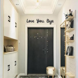 Love You Bye Above Door Sign, Love You Bye Sign, Wooden Letters - Love You Bye Wood Sign, Modern Black Letter Sign Wall Art for Hallway Stairs, Valentine's Wedding Thanksgiving Gift, Love You Bye