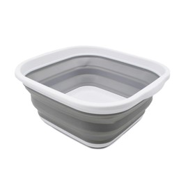 SAMMART Folding Tub (White/Grey, 5.5 L Tub)