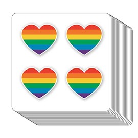 Gay Pride Stickers, 1 Inch Rainbow Heart Scrapbooking Arts Calendar Kids Crafting 80-Pack