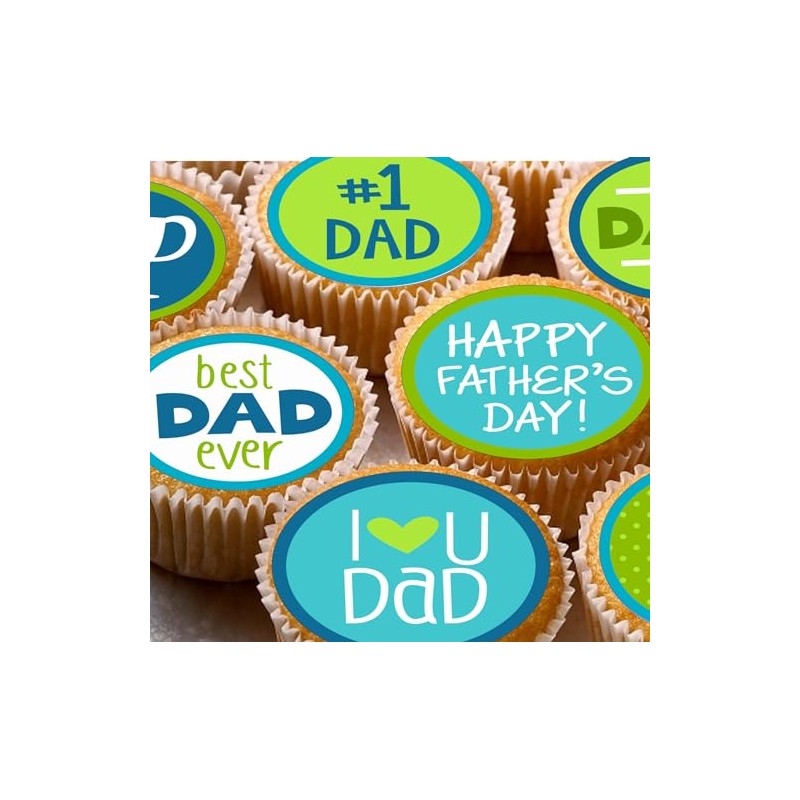 24 Father's Day Design 2 edible cupcake toppers