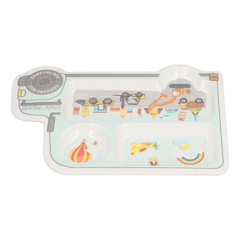 Cartoon Bamboo Toddler Plate Lovely Divided Bamboo Kids Dinnerware Set