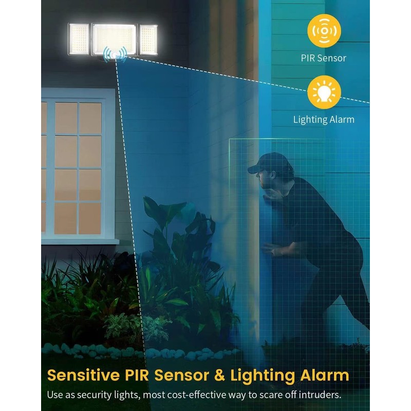 Solar Lights Outdoor, 328 LED Solar Powered Security Light with