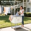 STORAGE MANIAC Rolling Laundry Cart with Storage Shelf, Heavy Duty