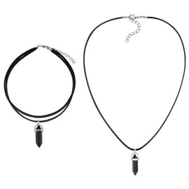 LSYYSL 2 Pendant Necklaces, Women'S Necklaces, Hexagonal Column Pendant Necklaces, Adjustable Necklaces, Costume Accessories