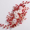 Lenjicons White Flower Leaf Pearls Hair Comb Wedding Rhinestone Hair
