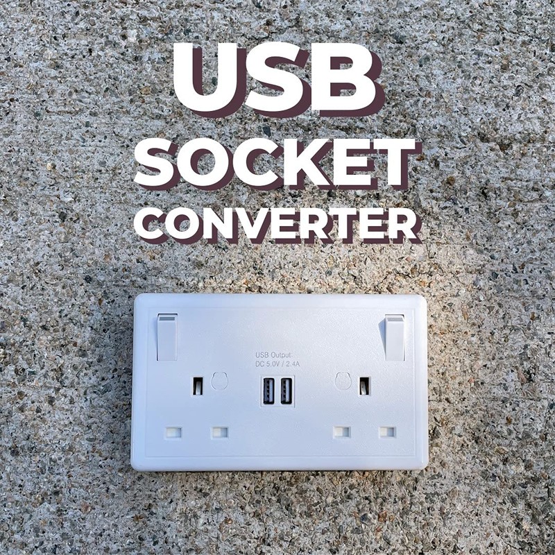 WK Electrical - 13A 1G to 2G Switched Converter Socket