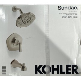 Kohler New KOHLER Sundae Tub and Shower Faucet in Vibrant Brushed Nickel Valve Included