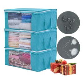 3pcscaja Bolsa Organizador Plegable Ropa Gran Almacenamiento