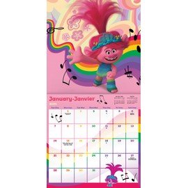 2024 Trolls 3 Wall Calendar (Bilingual French) (English and French Edition)