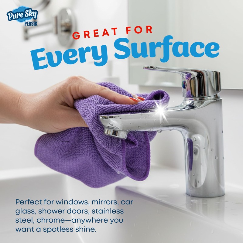 Pure Sky Microfiber Window & Glass Cleaning Cloth - JUST