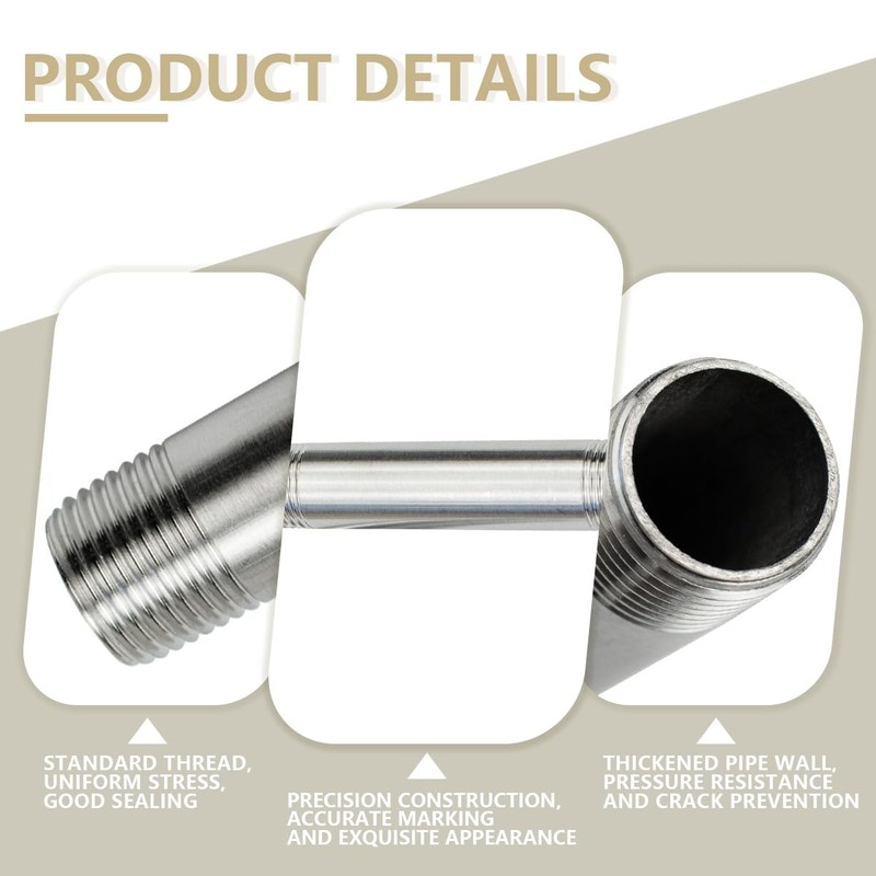 Bwintech 2 Pcs 150MM 1/2" Male × 1/2" Male BSP