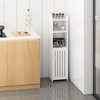 POBOMULI Small Bathroom Storage Cabinet, Narrow Bathroom Organizers with Door