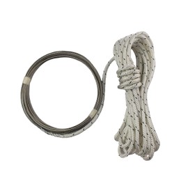 US Rigging Supply 1/8" X 30' Stainless Steel Wire-to-Rope Halyard Rope Kit (Black Tracer) Lightweight,Hypoallergenic | for Yacht, Sailboat, Flag Pole