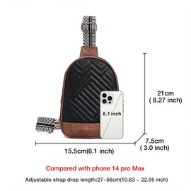 FOXLOVER Small Sling Bag for Women Leather Fanny Pack Anti Theft Crossbody Chest Bag for Travel