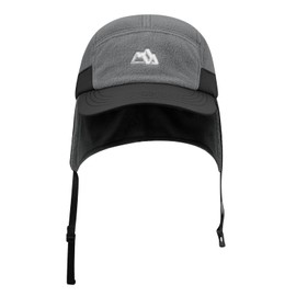 CLAPE Winter Baseball Cap with Ear Protection, Warm Fleece, 5 Panel Baseball Cap, Adjustable Earflap Cap, Outdoor Aviator Hat, Men's Unstructured Full Cap, DOTP3-Gray