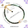 Gempires Emerald Beaded Bracelet with Freshwater Pearl, Beaded Bracelets, Pearl