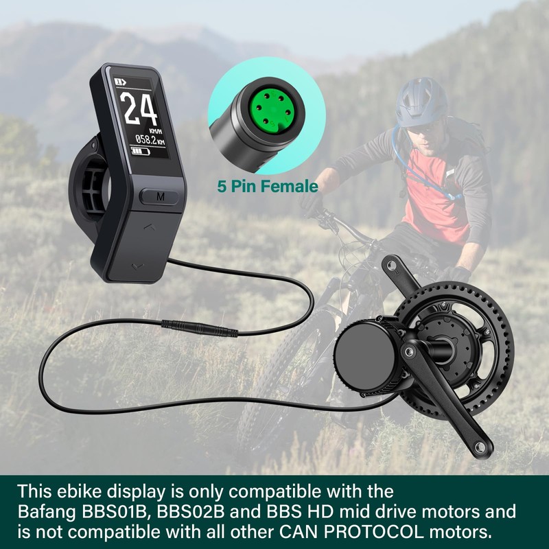 E-Mangue Ebike LCD Display SW102 for Bafang BBS01B BBS02B BBSHD