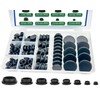 135Pcs Black Silicone Rubber Plugs for Round Holes Grommet Kit,