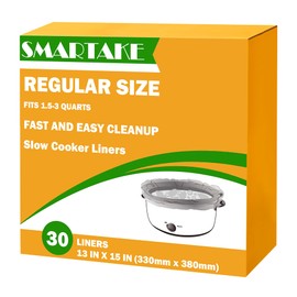 SMARTAKE Slow Cooker Liners, Cooking Bags 13"x 15" Pot Liners Disposable Cooking Bags, Fit 1.5QT to 3QT for Slow Cooker, Cooking Trays, Suitable for Oval & Round Pots, 30 Liners