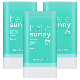 Partner_Reference Banila Co Hello Sunny Essence Sun Stick Fresh SPF50+ PA++++ 18.5g 3pcs / 바닐라코 헬로 써니 에센스 선 스틱 프레시 SPF50+ PA++++ 18.5g 3개
