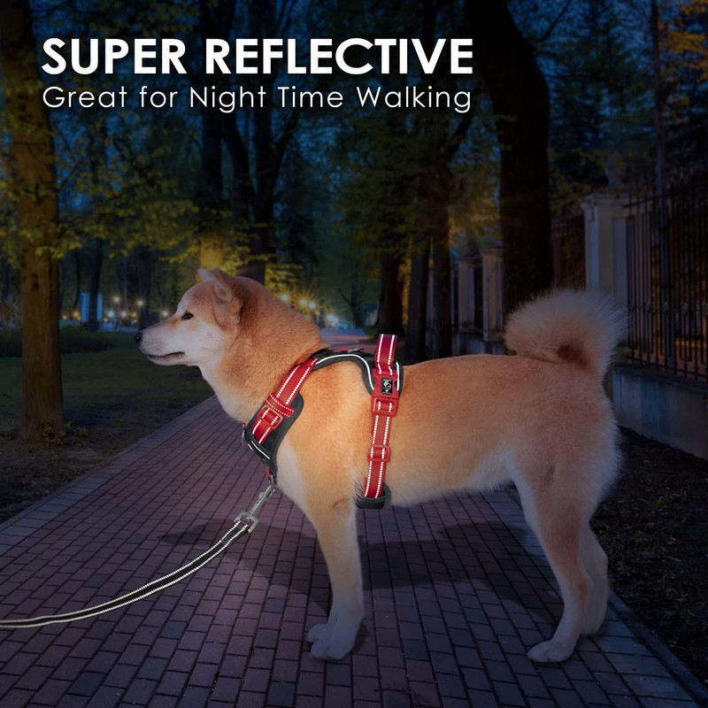 PHOEPET No Pull Dog Vest Harness with Unique Colors，Adjustable Reflective