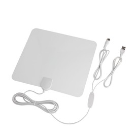 Super Thin Digital Indoor Amplified HDTV TV Antenna - 50 Mile Range with 10 FT Coaxial Cable