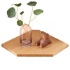 OAKERLAND Oak Floating Corner Shelf with Hidden Cables Channel, Solid