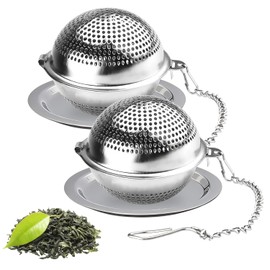 2 Piezas Infusores de Té, Filtro de Té de Forma de Bola, Fabricado en Acero Inoxidable 304, Filtro de Malla Ultrafina, Filtro de Bola, 5.2cm Colador de Especias, Bolas de Condimento