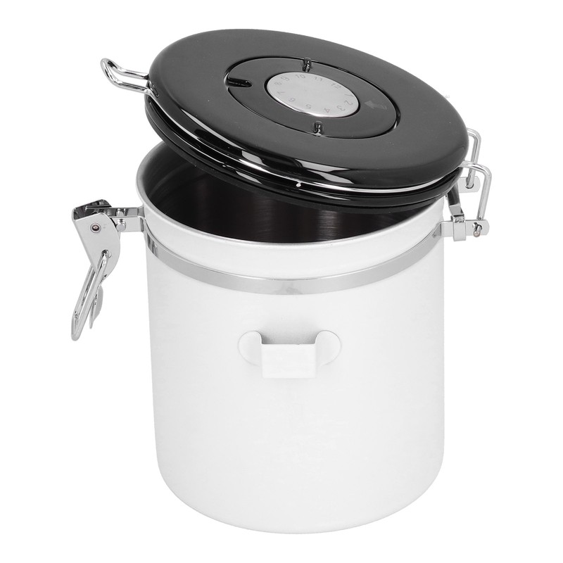 Sealing Container with Spoon Stainless Steel Coffee Beans Canister with