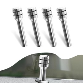 nodteem 4 PCS Automotive Door Lock Knobs, 1.93" x 0.47" Alloy Material Inner Door Lock Pull Pins, Pull Pins Decoration Modification Accessories, Compatible with Most Cars, Trucks, SUVs, RVs (Silver)
