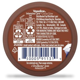 Vaseline Pack De 6 Cremas Corporales Cocoa Glow – Crema Hidratante De Manteca De Cacao Pura Durante 48 Horas Para Piel Seca, Tamaño Viaje, 75 Ml C/U