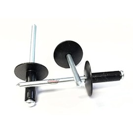 Racer's Speed Shop Black 3/16" Rivet Large Flange Aluminum Head Steel Mandrel Blind Pop Rivets 250 pk