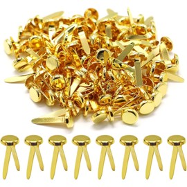 110Pcs Gold Split Pins, Scrapbooking Brads Split Pins, 8 x 18 mm Metal Paper Fasteners Mini Brads, Round Scrapbooking Brads Split Pins for Paper Craft DIY Stamping Scrapbook Office Household Supplies