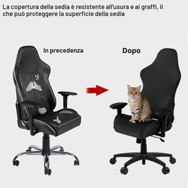 KOSLEOW 4 Pezzi Copertura per Sedia da Gaming, Copri Sedia da Ufficio e Poltrona Gaming Universale, per Fodera Sedia Schienale, Braccioli Traspirante e Anti Scadimento, Lavabile, Nero