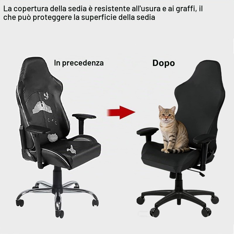 KOSLEOW 4 Pezzi Copertura per Sedia da Gaming, Copri Sedia