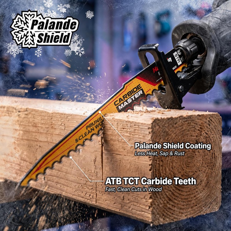Hardwin 9-Inch Reciprocating Saw Blade 3TPI 24TCT Wood 3-Pack